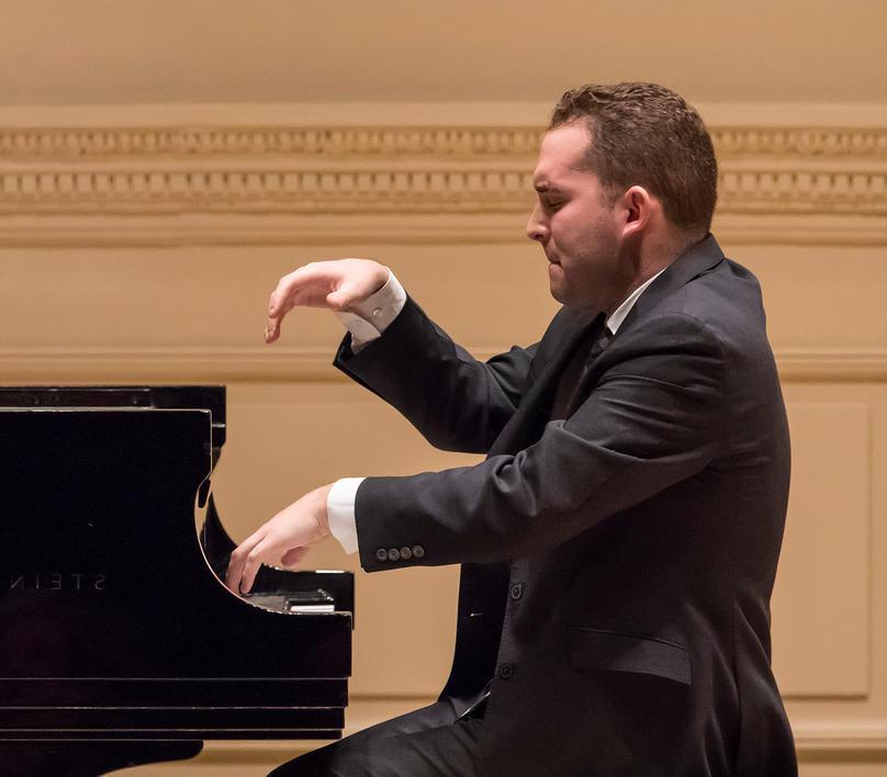 Pianist Mackenzie Melemed performing during the Leo B. Ruiz Memorial Award Recital at Weill Recital Hall at Carnegie Hall, on Friday, December 13, 2019.